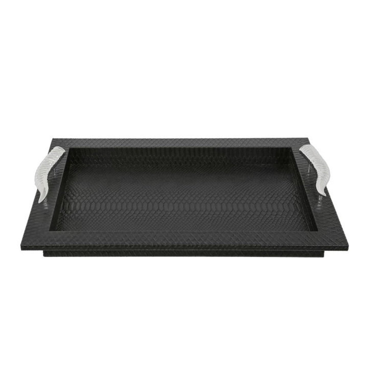 Black Faux Snakeskin Tray