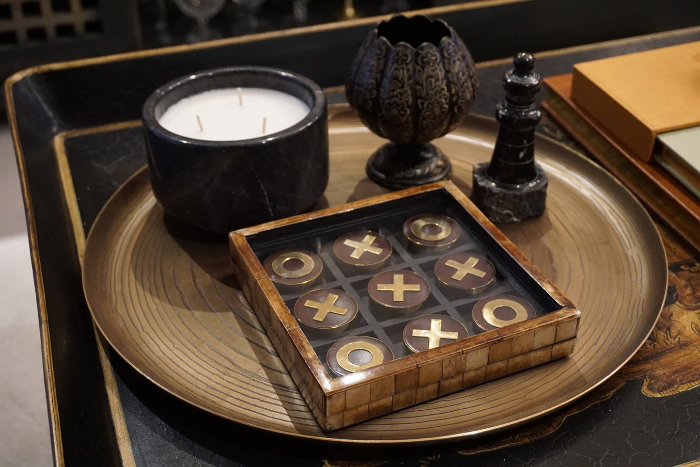 Antique Bronze Round Platter Medium