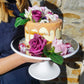 Silver & White Tall Cake Stand