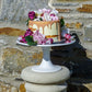 Silver & White Tall Cake Stand