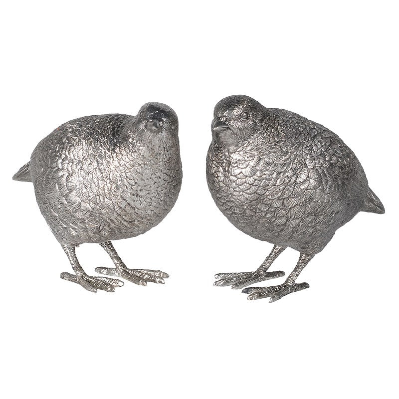 Silver Quail Ornament – Grey Goose Living