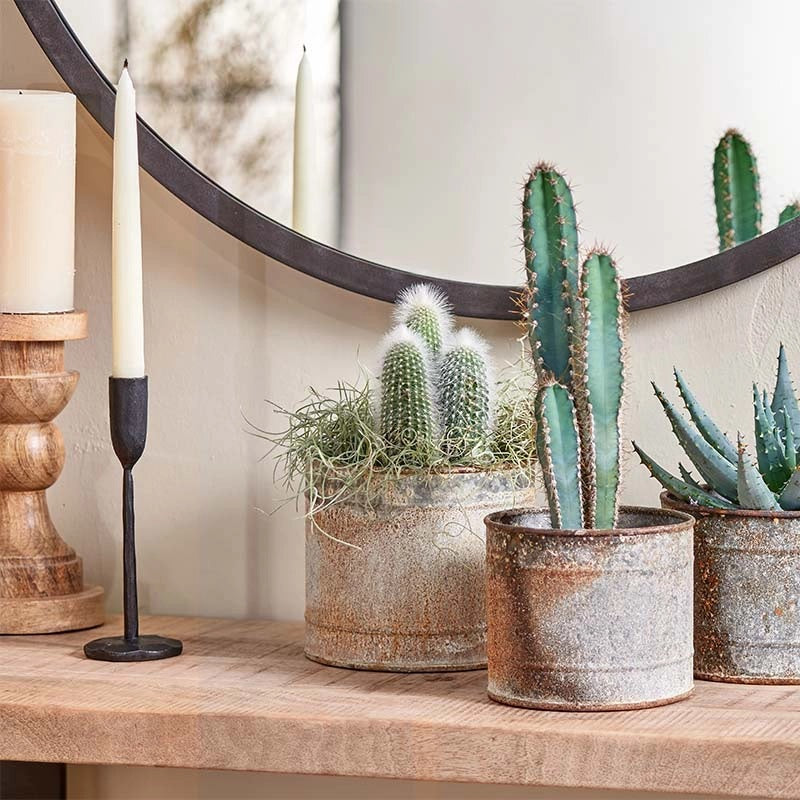 Abari Aged Zinc Plant Pot 16cm