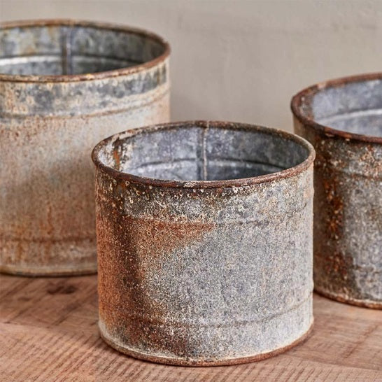 Abari Aged Zinc Plant Pot 16cm