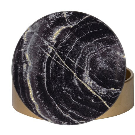 Black Marble Effect Coasters Set of 4