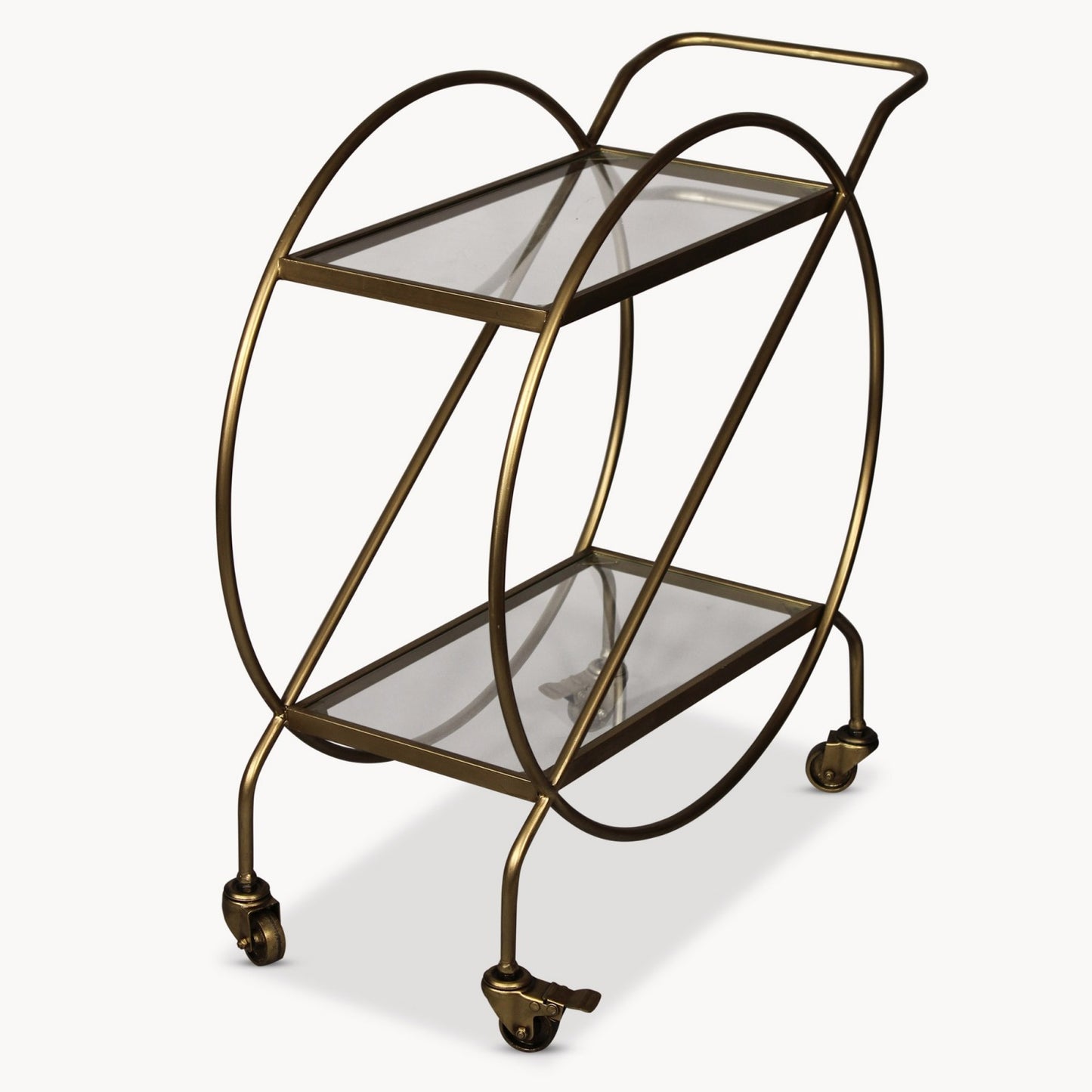 Avonlea Antiqued Brass Circle Bar Trolley